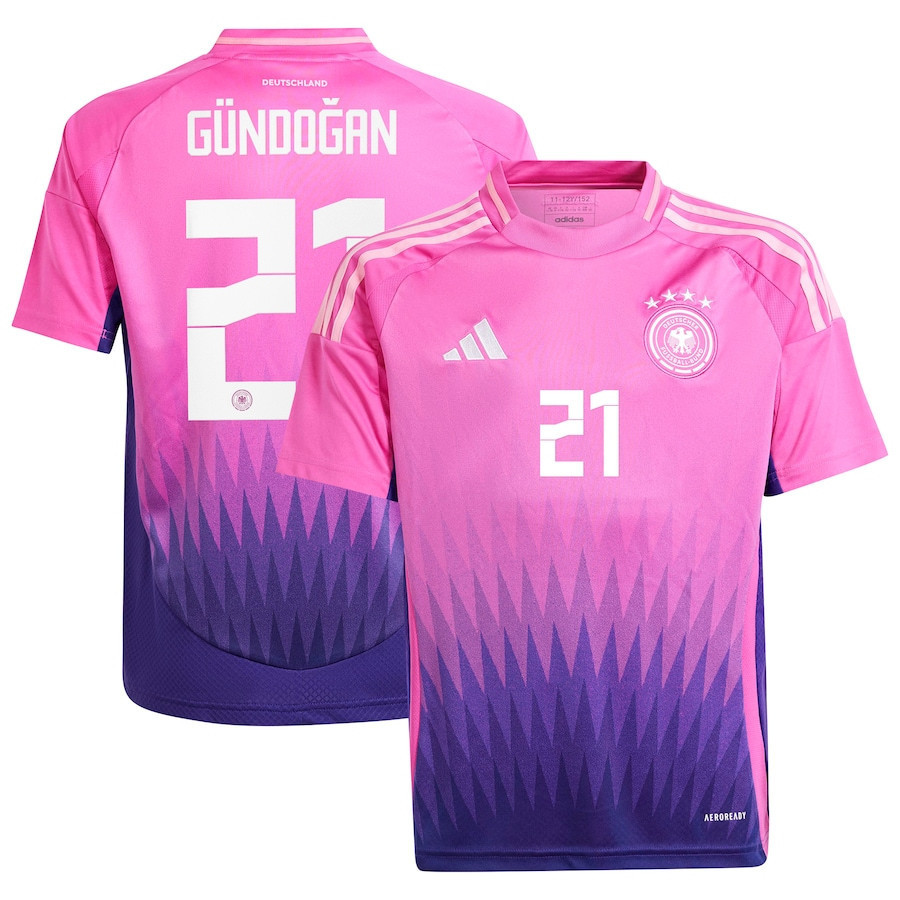 ?lkay Gndo?an 21 Germany National Team 2024 Away YOUTH Jersey – Pink