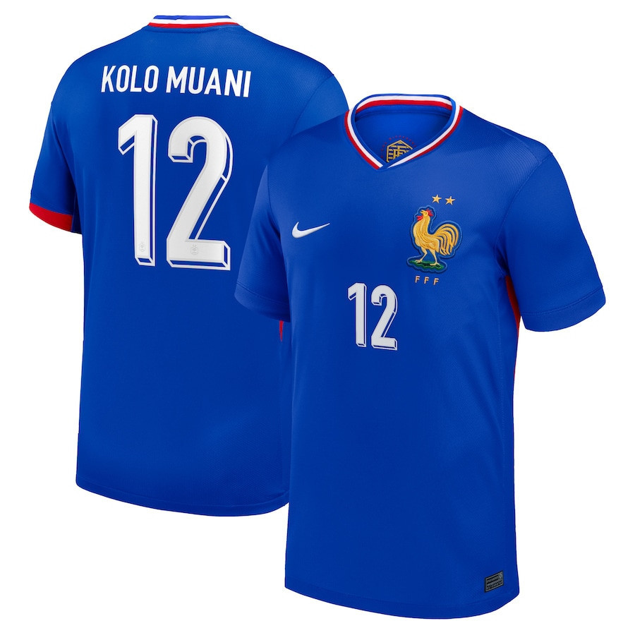 Randal Kolo Muani 12 France National Team 2024 Home YOUTH Jersey – Blue