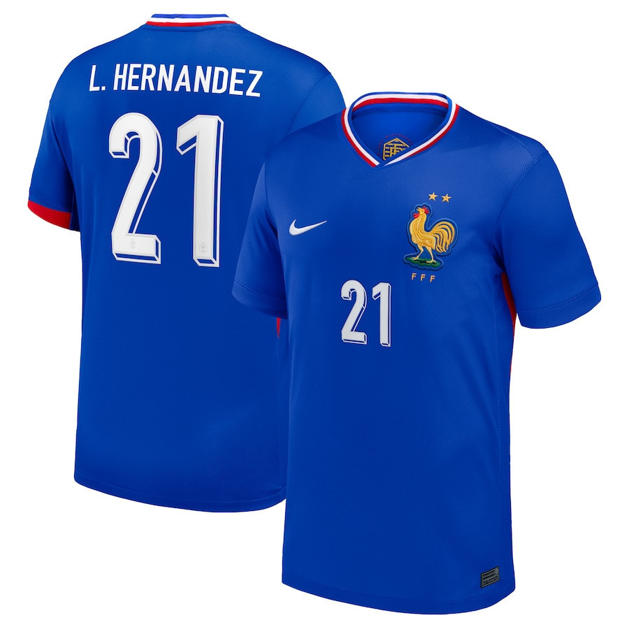 Lucas Hernndez 21 France National Team 2024 Home YOUTH Jersey – Blue