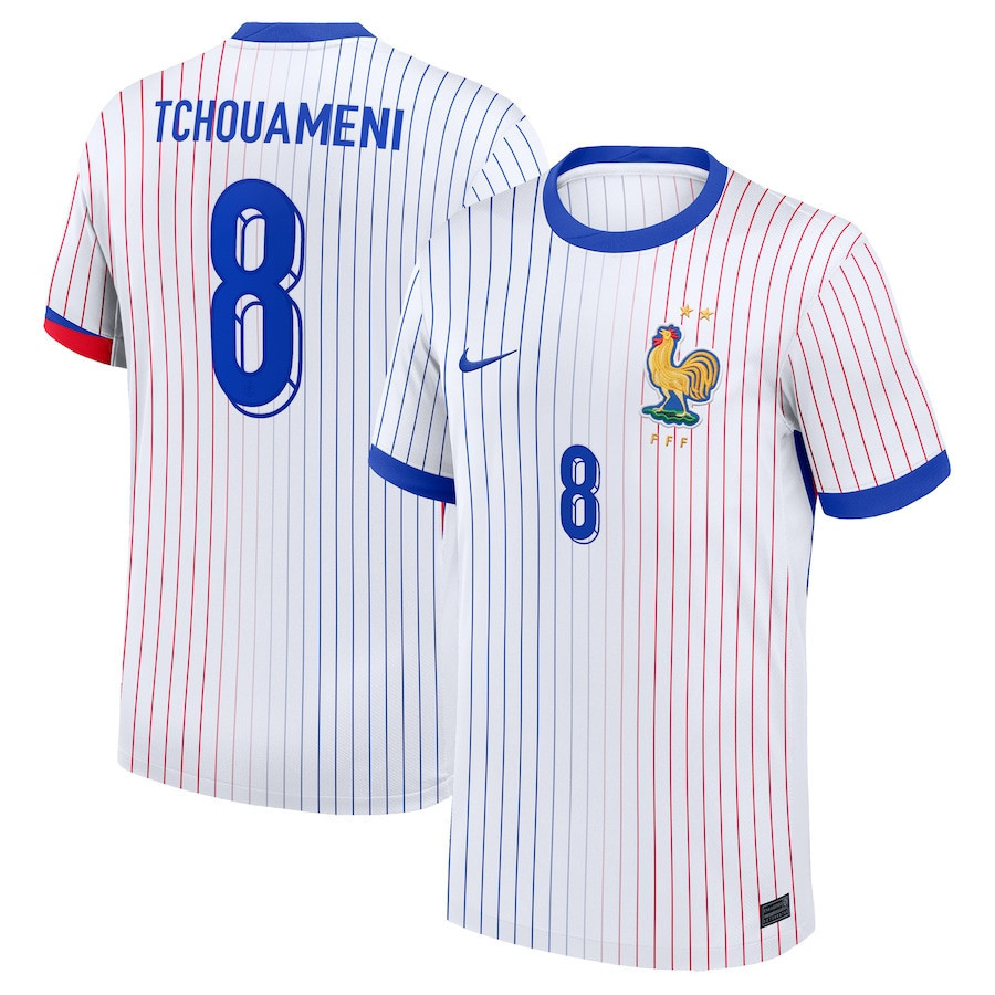 Aurlien Tchouamni 8 France National Team 2024 Away YOUTH Jersey – White