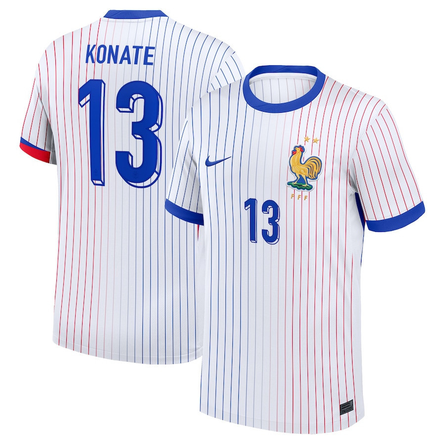 Ibrahima Konat 13 France National Team 2024 Away YOUTH Jersey – White