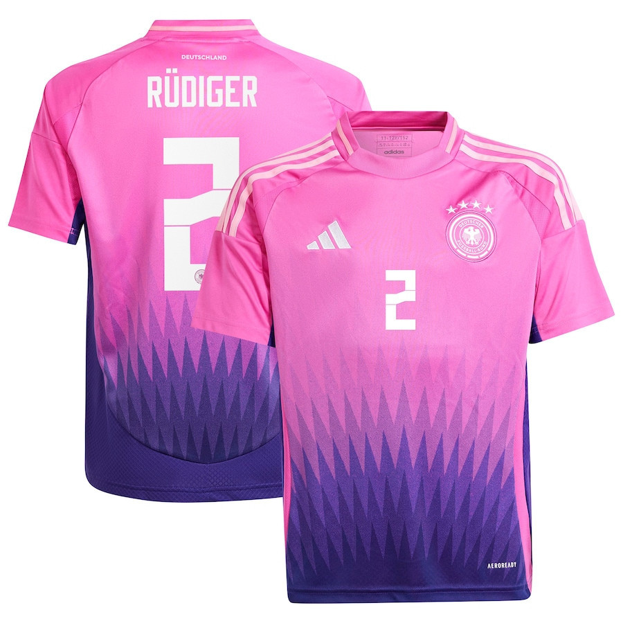 Antonio Rdiger 2 Germany National Team 2024 Away YOUTH Jersey – Pink