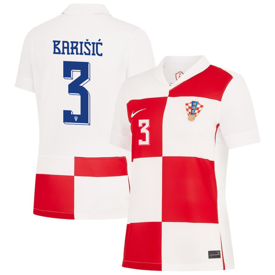 Borna Barii? 3 Croatia National Team 2024 Home WOMEN Jersey – White