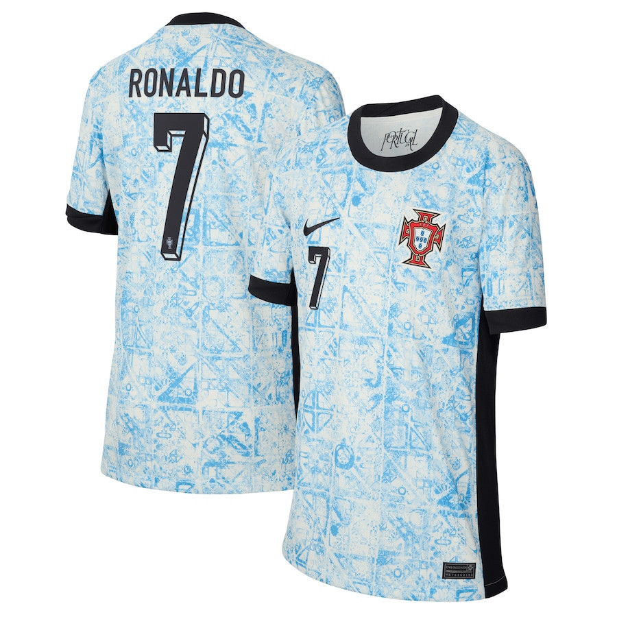 Cristiano Ronaldo 7 Portugal National Team 2024 Away YOUTH Jersey – Cream