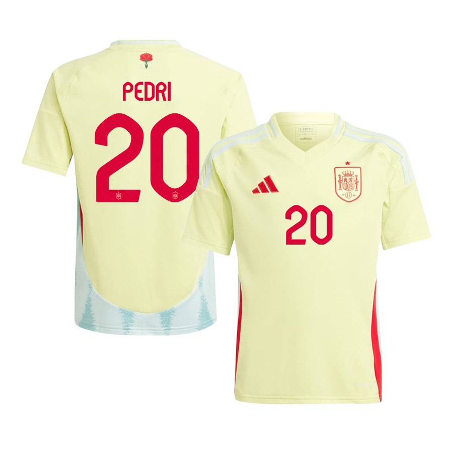 Pedri 20 Spain National Team 2024 Away YOUTH Jersey – Yellow