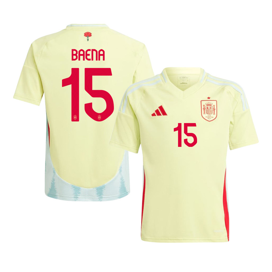 lex Baena 15 Spain National Team 2024 Away YOUTH Jersey – Yellow