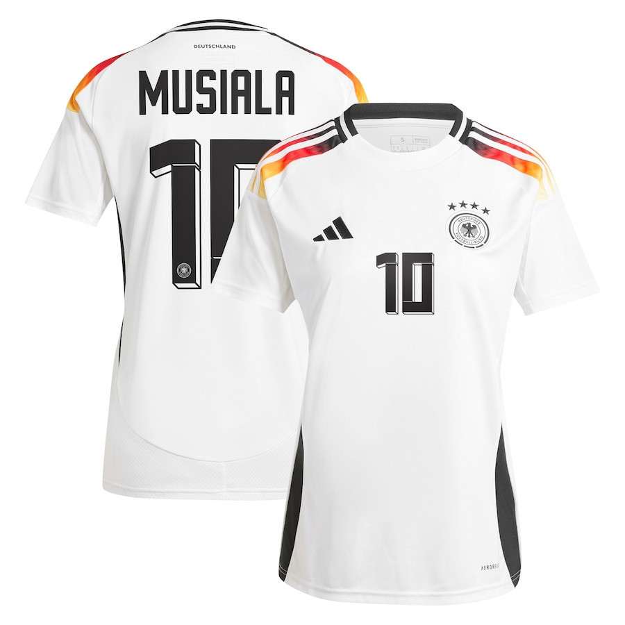 Jamal Musiala 10 Germany National Team 2024 Home Women Jersey – White