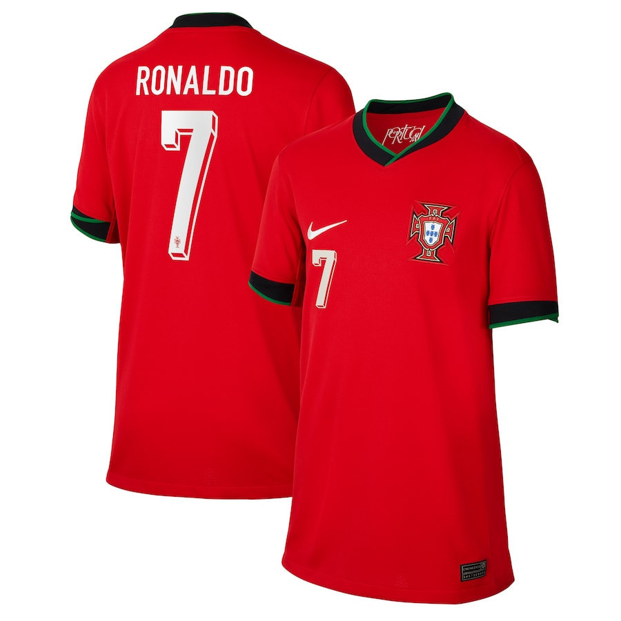 Cristiano Ronaldo 7 Portugal National Team 2024 Home YOUTH Jersey – Red
