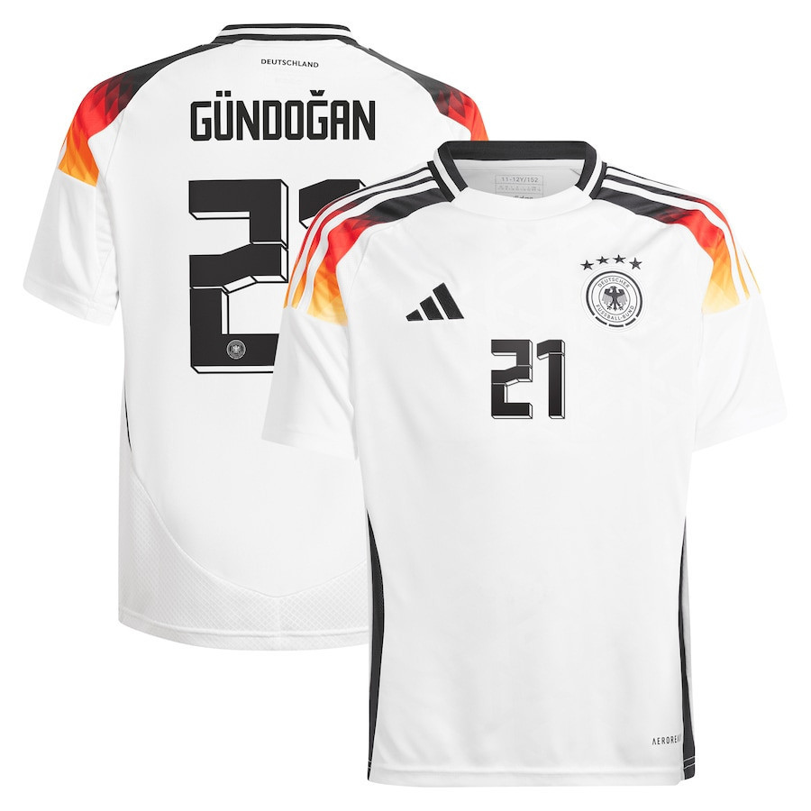 ?lkay Gndo?an 21 Germany National Team 2024 Home YOUTH Jersey – White