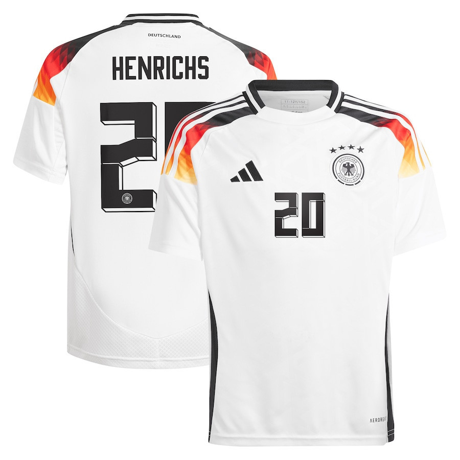 Benjamin Henrichs 20 Germany National Team 2024 Home YOUTH Jersey – White
