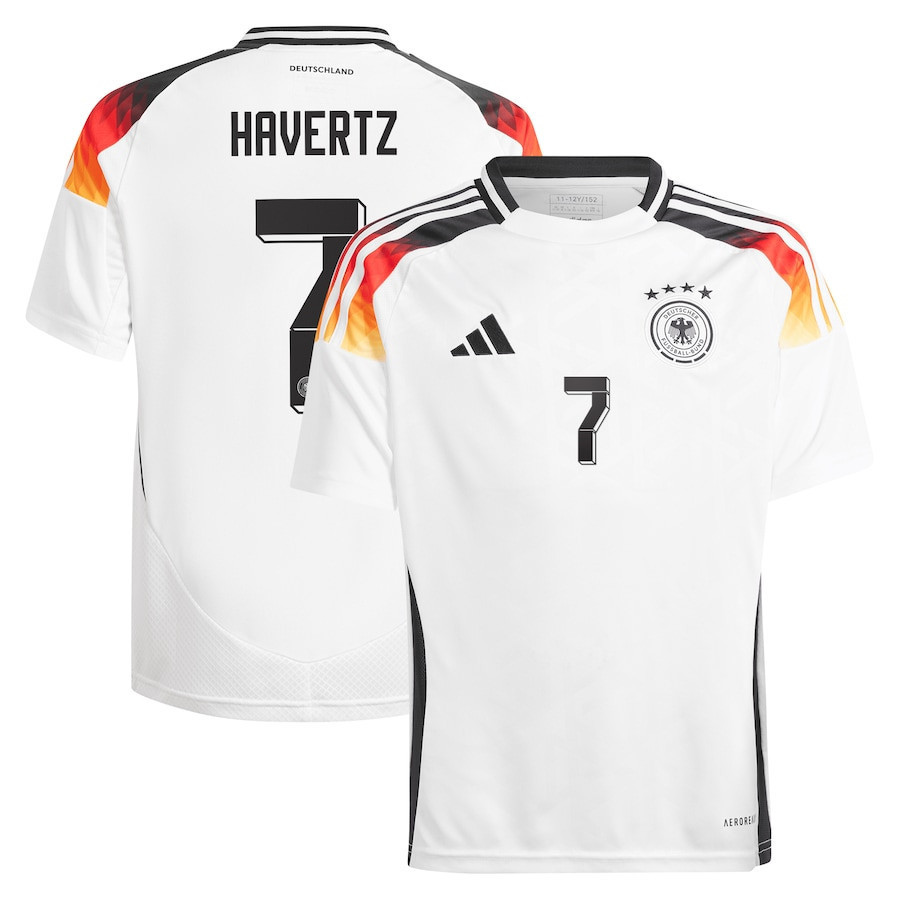 Kai Havertz 7 Germany National Team 2024 Home YOUTH Jersey – White