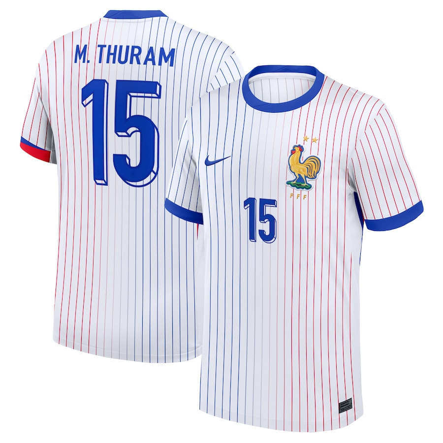Marcus Thuram 15 France National Team 2024 Away YOUTH Jersey – White