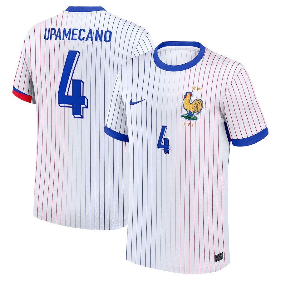 Dayot Upamecano 4 France National Team 2024 Away YOUTH Jersey – White