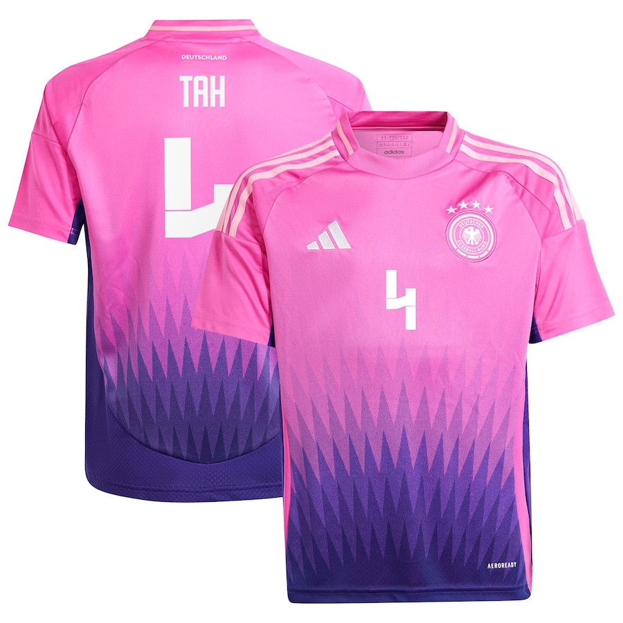 Jonathan Tah 4 Germany National Team 2024 Away YOUTH Jersey – Pink