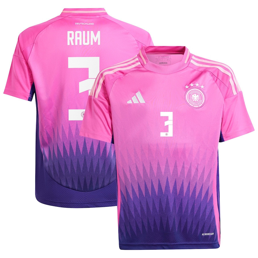 David Raum 3 Germany National Team 2024 Away YOUTH Jersey – Pink