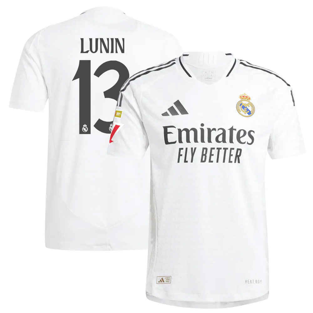 #13 Andriy Lunin Real Madrid 2024/25 Home Player Jersey  White