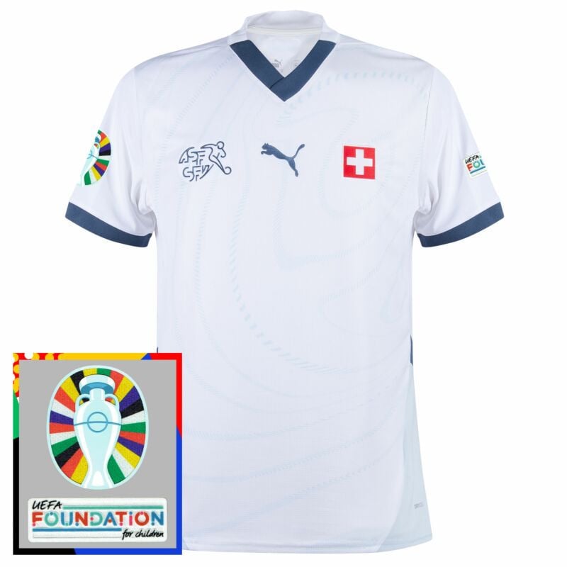 Switzerland 2024-2025 Away Jersey w. Euro 2024 Foundation Patch Badge – Men White