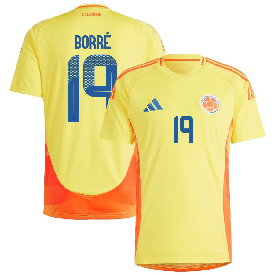 Rafael Borr 19 Colombia National Team 2024/25 Home Men Jersey – Yellow
