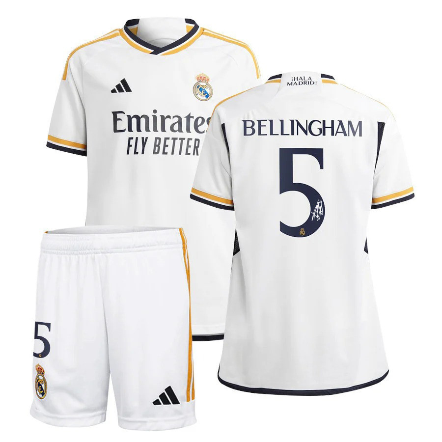 Jude Bellingham 5 Signed Real Madrid 2023/24 YOUTH Home Autographed – SET