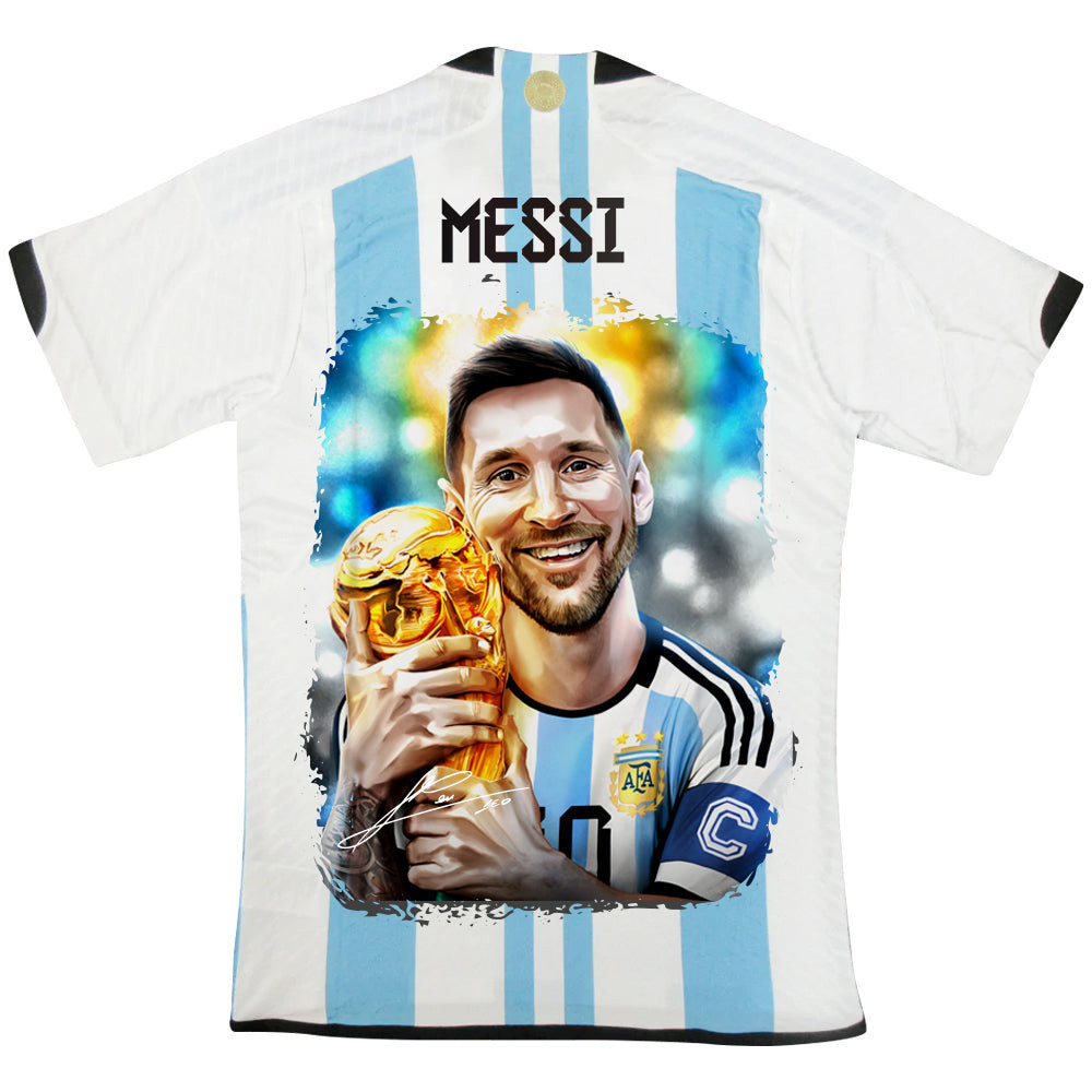 Lionel Messi 10 History Moment World Cup Trophy – Player Men Jersey