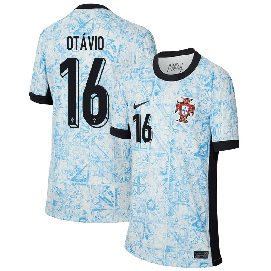 Otvio 16 Portugal National Team 2024/25 Away YOUTH Jersey – Cream/Blue