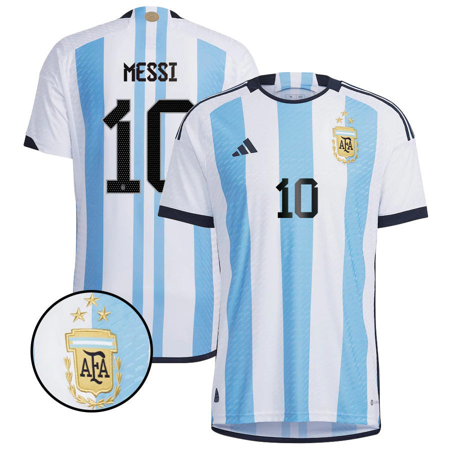 Lionel Messi 10 Argentina 2022-23 Men Home Fan Version Player Version Jersey