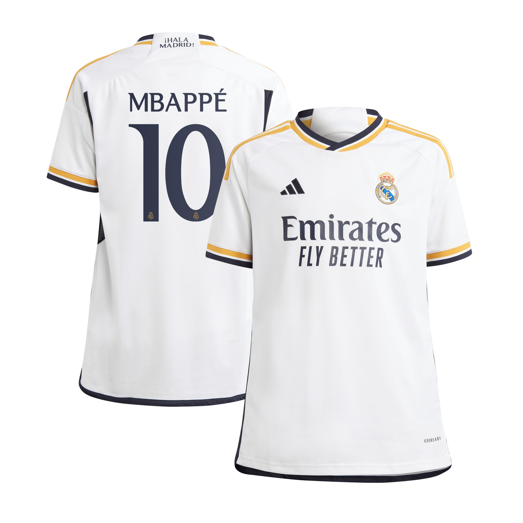 Kylian Mbappe 10 Real Madrid 2023/24 Home YOUTH Jersey – White