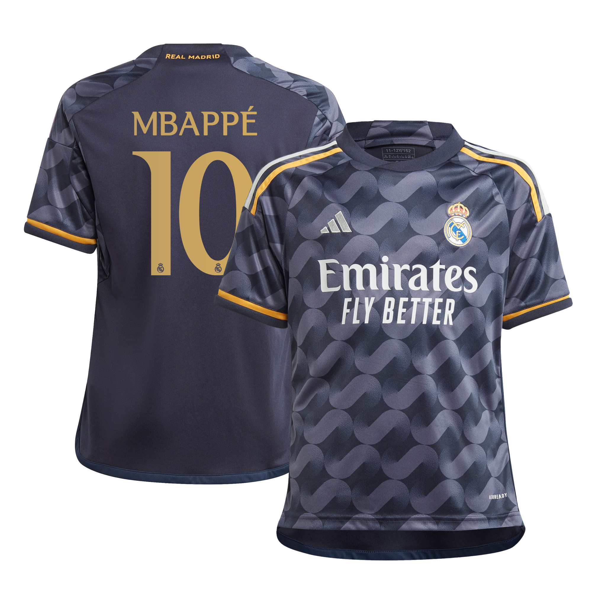 Kylian Mbappe 10 Real Madrid 2023/24 Away YOUTH Jersey – Black