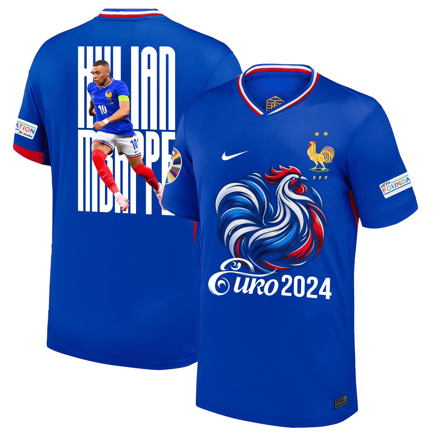 Kylian Mbapp 10 Talented Striker France National Team 2024/25 Home Jersey – Euro UEFA Patch – Men, Blue