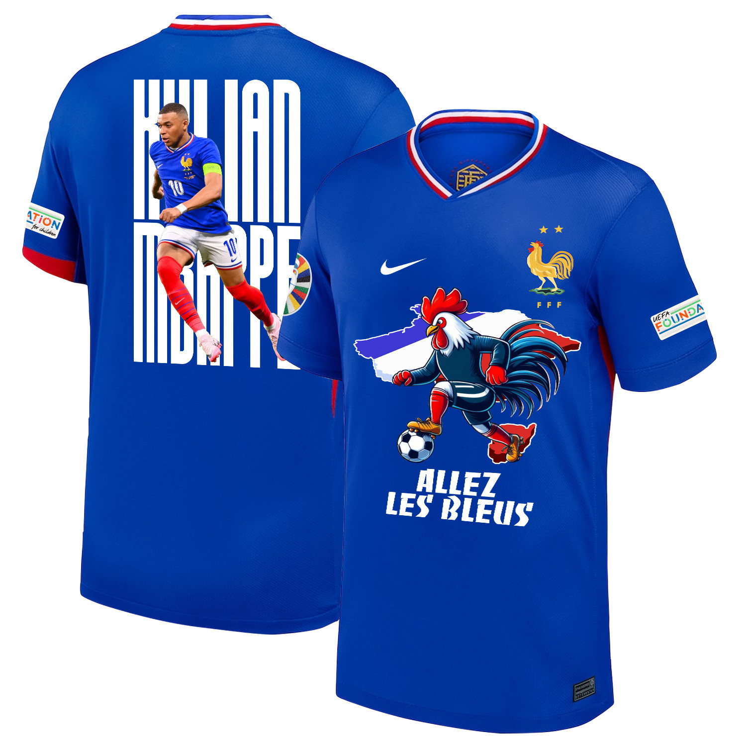 Kylian Mbapp 10 The Key Player France National Team 2024/25 Home Jersey – Euro UEFA Patch – Men, Blue