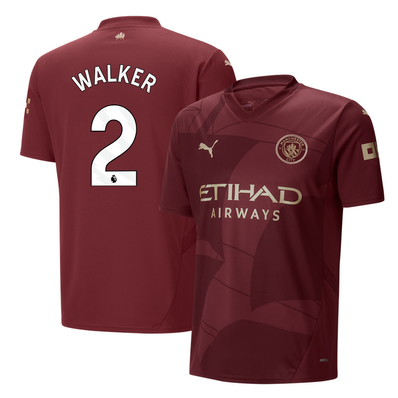 Kyle Walker 2 Manchester City 2024/25 Third Men Jersey – Burgundy