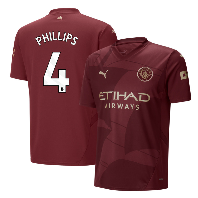 Kalvin Phillips 4 Manchester City 2024/25 Third Men Jersey – Burgundy