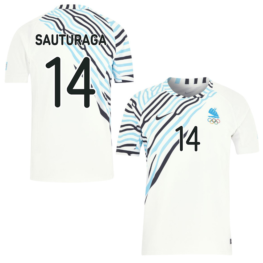Filipe Sauturaga 14 Fiji Sevens Rugby Home Olympic Games Paris 2024 Jersey – White