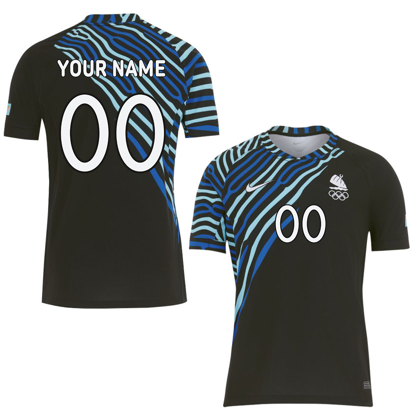 Fiji Sevens Rugby Away Olympic Games Paris 2024 Custom Jersey – Black