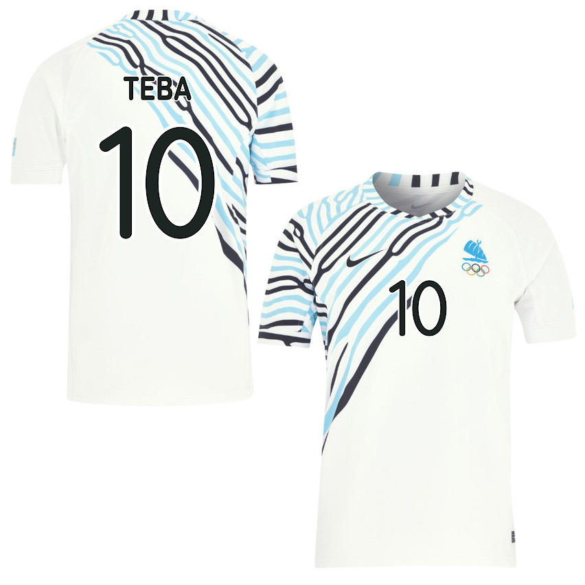 Iowane Teba 10 Fiji Sevens Rugby Home Olympic Games Paris 2024 Jersey – White