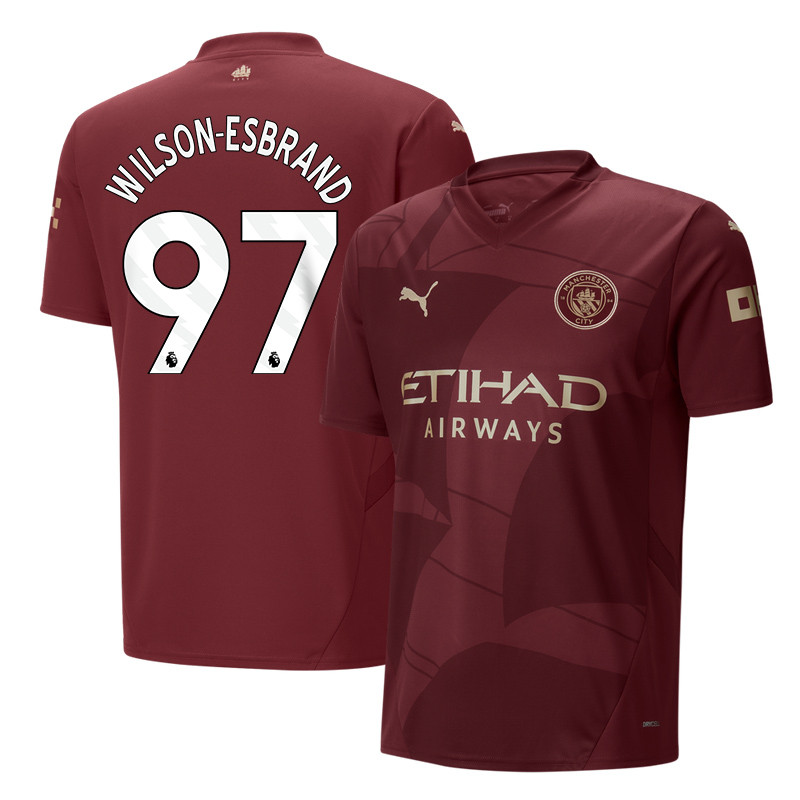Josh Wilson-Esbrand 97 Manchester City 2024/25 Third Men Jersey – Burgundy