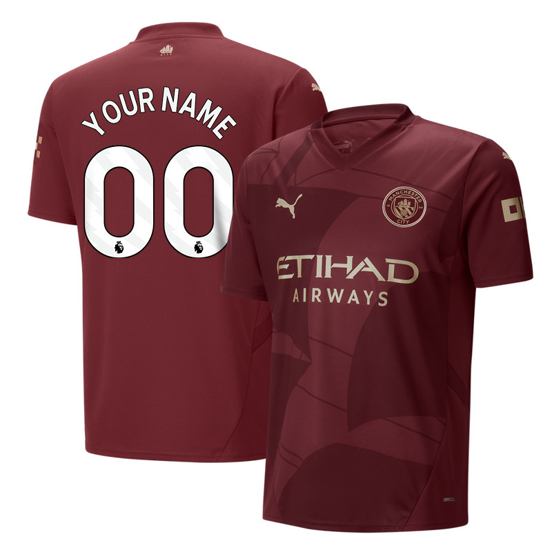 Manchester City 2024/25 Third Men Custom Jersey – Burgundy