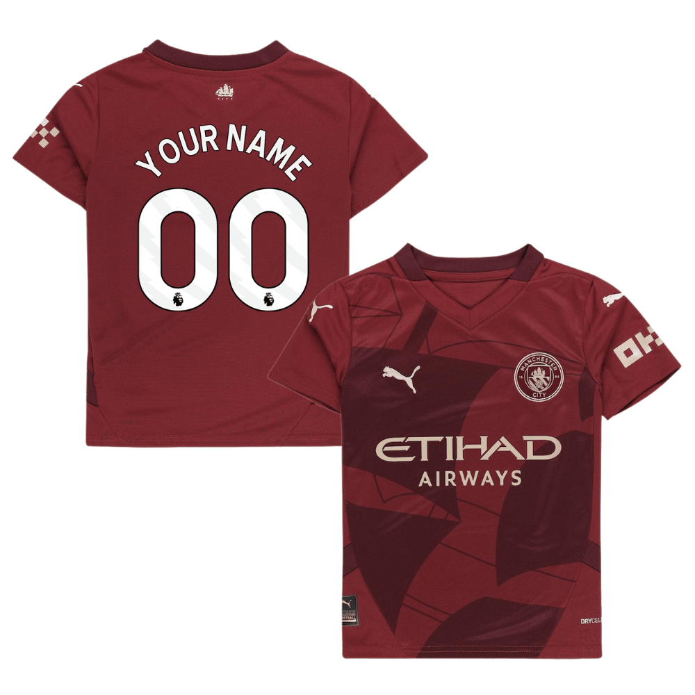 Manchester City 2024/25 Third YOUTH Custom Jersey – Burgundy