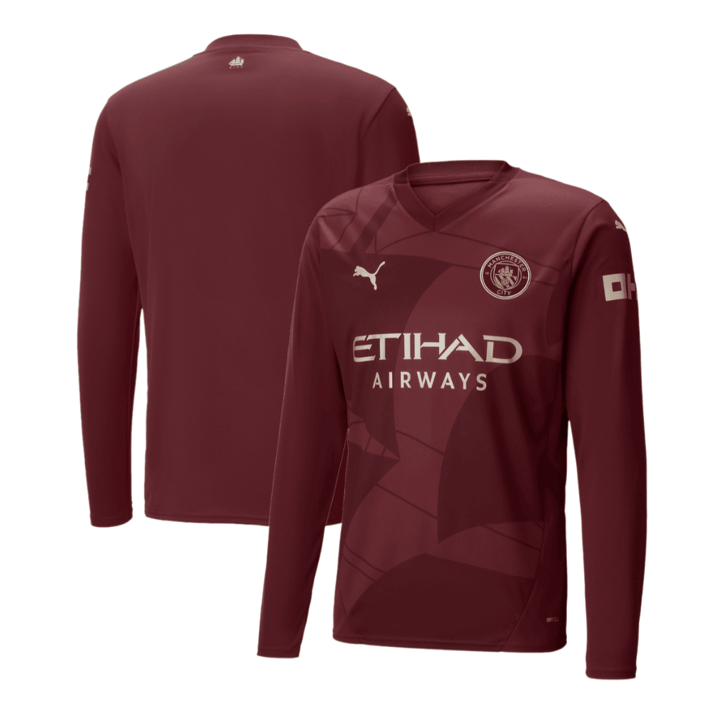 Manchester City 2024/25 Third Long Sleeve Men Jersey – Burgundy