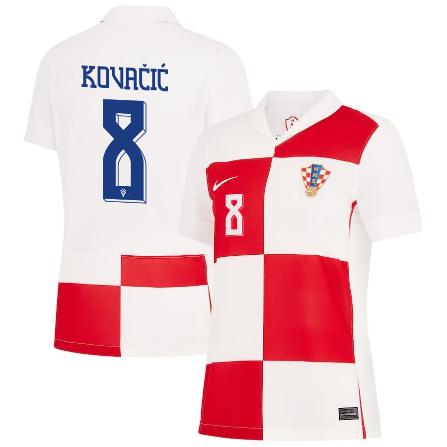 Mateo Kova?i? 8 Croatia National Team 2024 Home WOMEN Jersey – White