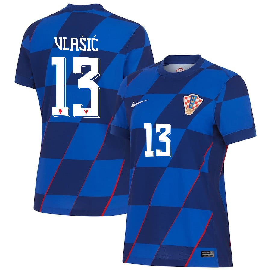 Nikola Vlai? 13 Croatia National Team 2024 Away WOMEN Jersey – Blue