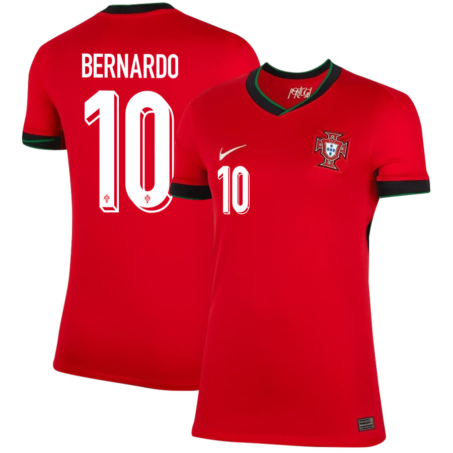 Bernardo Silva 10 Portugal National Team 2024/25 Home WOMEN Jersey – Red