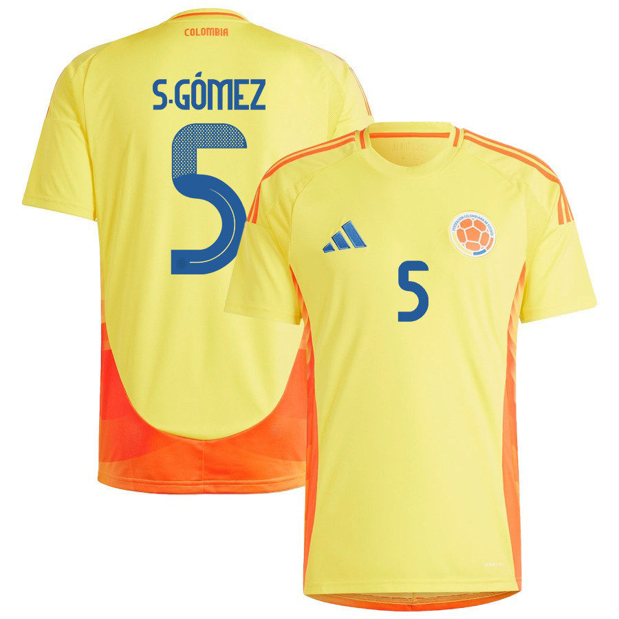 Sebastin Gmez 5 Colombia National Team 2024/25 Home Men Jersey – Yellow