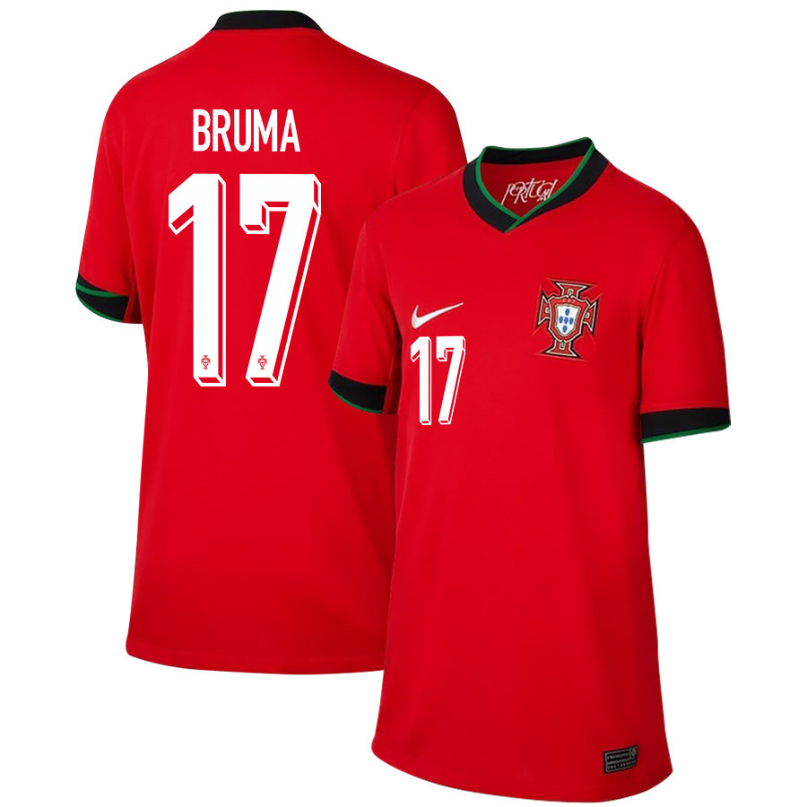 Bruma 17 Portugal National Team 2024/25 Home YOUTH Jersey – Red