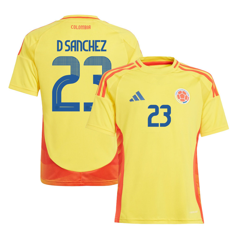 Davinson Snchez 23 Colombia National Team 2024/25 Home YOUTH Jersey – Yellow