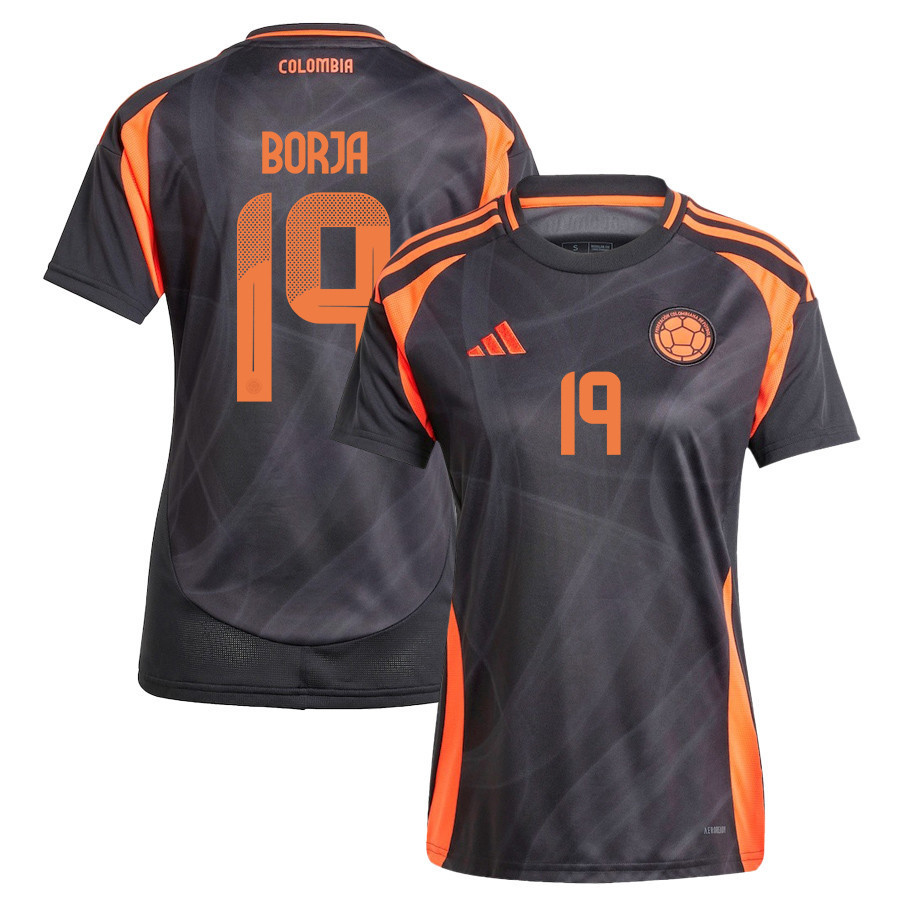 Miguel Borja 19 Colombia National Team 2024/25 Away Women Jersey – Black