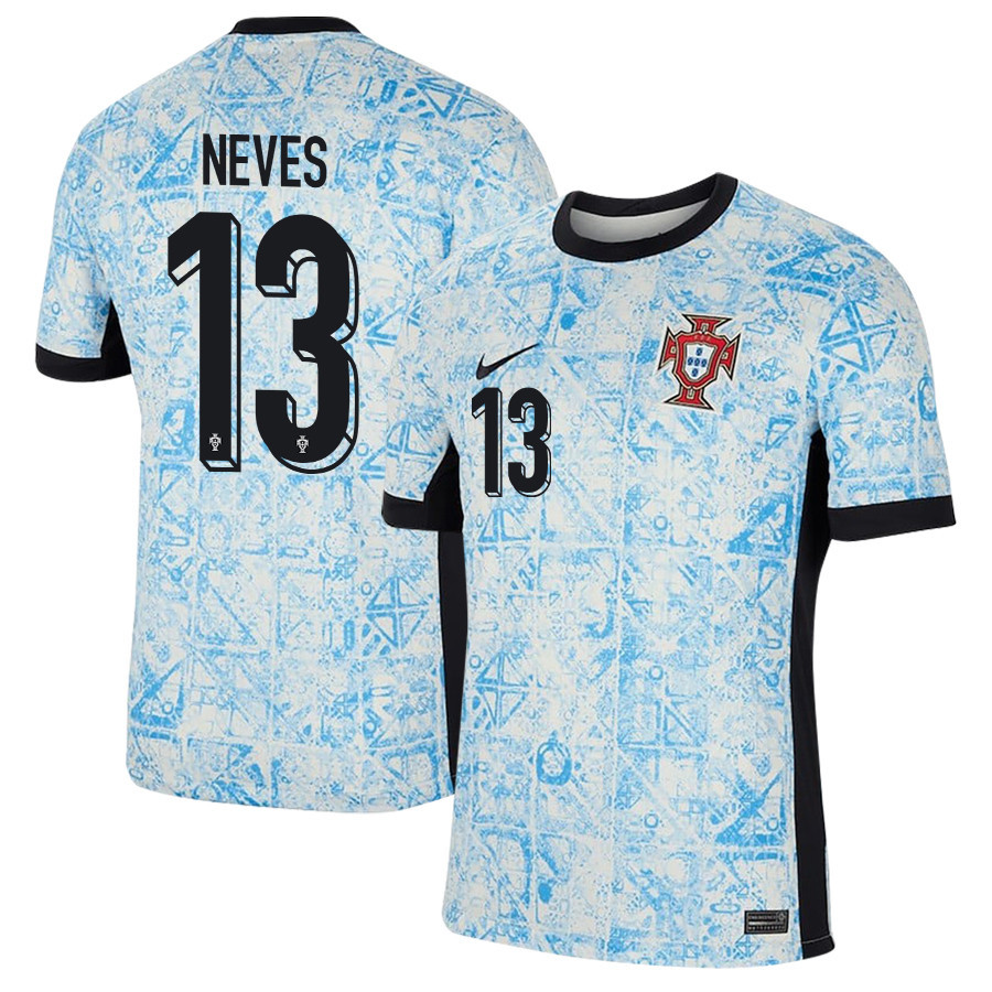 Joo Neves 13 Portugal National Team 2024/25 Away Men Jersey – Cream/Blue