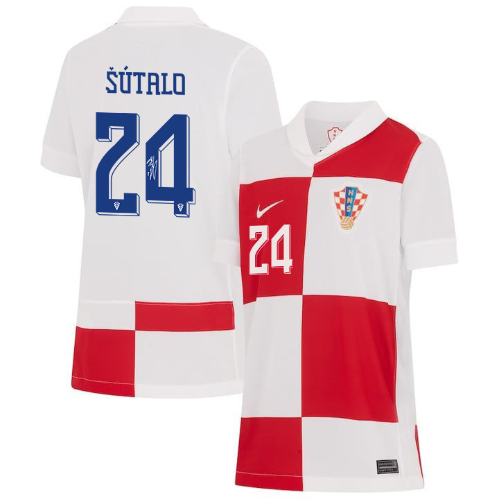 Josip utalo 24 Signed Croatia National Team 2024 Home YOUTH Jersey Autographed – White