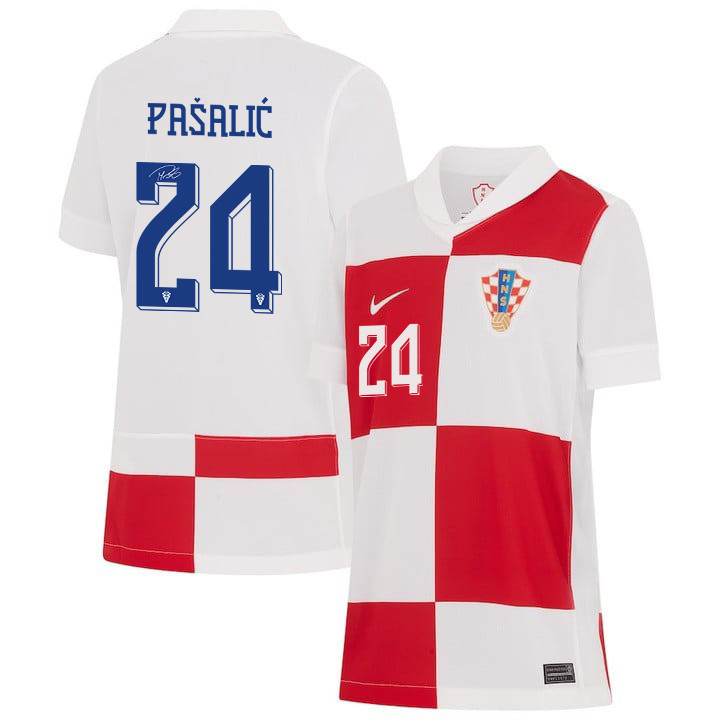 Marco Paali? 24 Signed Croatia National Team 2024 Home YOUTH Jersey Autographed – White