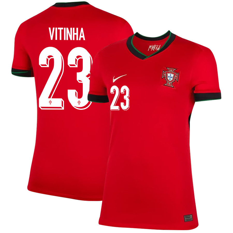Vitinha 23 Portugal National Team 2024/25 Home WOMEN Jersey – Red